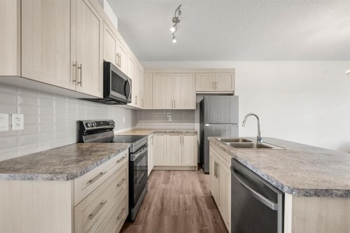 61 Cityline Gate Ne, Calgary, AB - Indoor Photo Showing Kitchen With Double Sink With Upgraded Kitchen