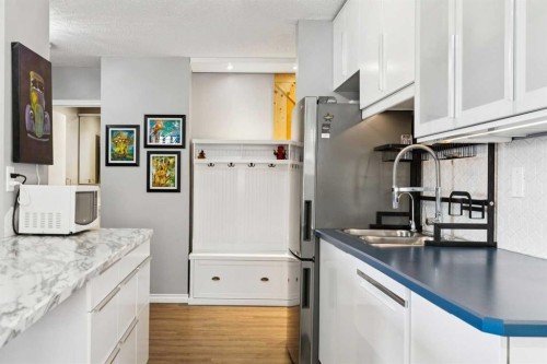 607-1320 12 Avenue Sw, Calgary, AB - Indoor Photo Showing Kitchen With Double Sink