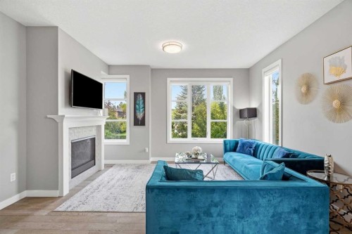 1932 26A Street Sw, Calgary, AB - Indoor Photo Showing Living Room With Fireplace