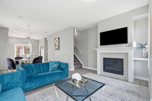 1932 26A Street Sw, Calgary, AB - Indoor Photo Showing Living Room With Fireplace
