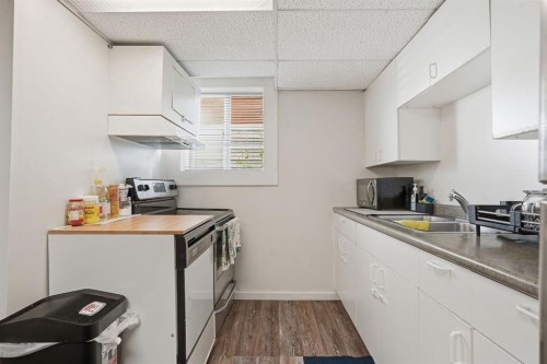 100 Westminster Drive Sw, Calgary, AB - Indoor Photo Showing Kitchen With Double Sink