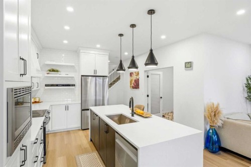 49 Copperhead Road Se, Calgary, AB - Indoor Photo Showing Kitchen With Upgraded Kitchen
