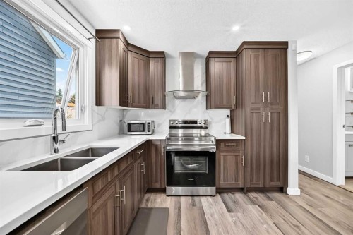 76 Aberfoyle Close Ne, Calgary, AB - Indoor Photo Showing Kitchen With Double Sink