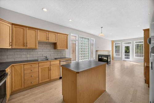 262 21 Avenue Ne, Calgary, AB - Indoor Photo Showing Kitchen With Fireplace With Double Sink