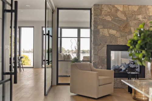 692 West Chestermere Drive, Chestermere, AB - Indoor With Fireplace