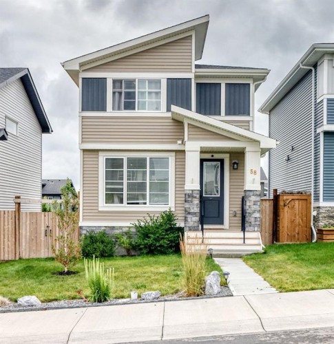 58 Precedence Link, Cochrane, AB - Outdoor With Facade