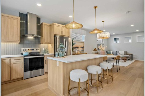 545 Bridgeport Street, Chestermere, AB - Indoor Photo Showing Kitchen With Upgraded Kitchen