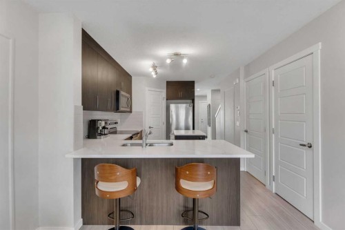 124-31 Red Embers Parade Ne, Calgary, AB - Indoor Photo Showing Kitchen With Double Sink
