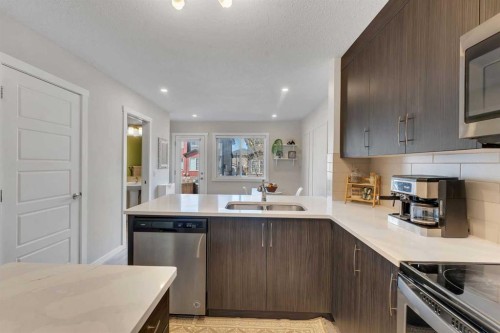 124-31 Red Embers Parade Ne, Calgary, AB - Indoor Photo Showing Kitchen With Double Sink