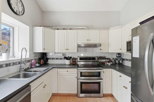 271 Erin Meadow Close Se, Calgary, AB - Indoor Photo Showing Kitchen With Double Sink
