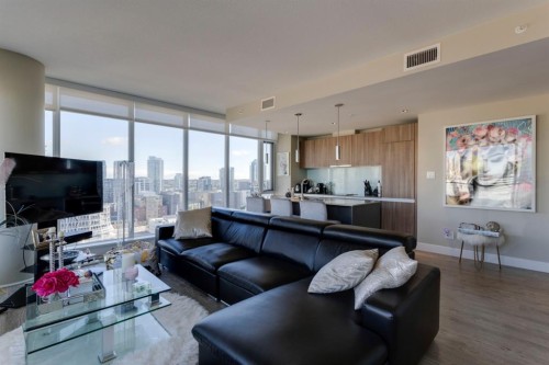 1509-1122 3 Street Se, Calgary, AB - Indoor Photo Showing Living Room