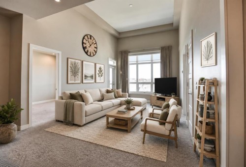 401-145 Burma Star Road Sw, Calgary, AB - Indoor Photo Showing Living Room