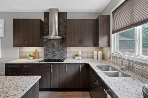 211 Skyview Point Road Ne, Calgary, AB - Indoor Photo Showing Kitchen With Double Sink With Upgraded Kitchen