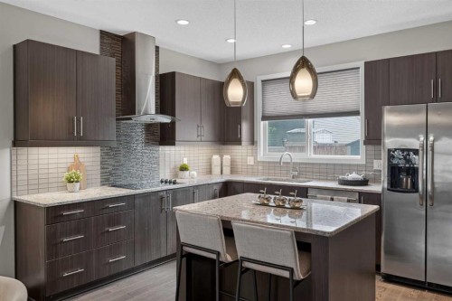 211 Skyview Point Road Ne, Calgary, AB - Indoor Photo Showing Kitchen With Upgraded Kitchen