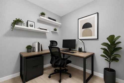 202-10 Auburn Bay Link Se, Calgary, AB - Indoor Photo Showing Office