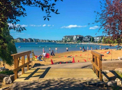 202-10 Auburn Bay Link Se, Calgary, AB - Outdoor With Body Of Water With View