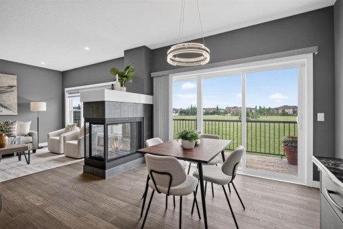 32 Legacy Cove Se, Calgary, AB - Indoor With Fireplace