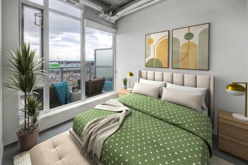1406-624 8 Avenue Se, Calgary, AB - Indoor Photo Showing Bedroom
