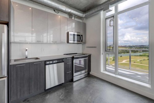 1406-624 8 Avenue Se, Calgary, AB - Indoor Photo Showing Kitchen With Stainless Steel Kitchen With Upgraded Kitchen