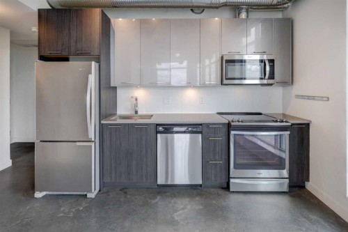 1406-624 8 Avenue Se, Calgary, AB - Indoor Photo Showing Kitchen With Stainless Steel Kitchen