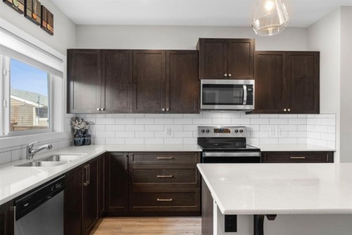 115 Wolf Willow Boulevard Se, Calgary, AB - Indoor Photo Showing Kitchen With Stainless Steel Kitchen With Double Sink With Upgraded Kitchen