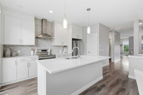 21 Howse Street Ne, Calgary, AB - Indoor Photo Showing Kitchen With Upgraded Kitchen