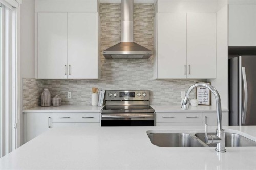 21 Howse Street Ne, Calgary, AB - Indoor Photo Showing Kitchen With Double Sink With Upgraded Kitchen