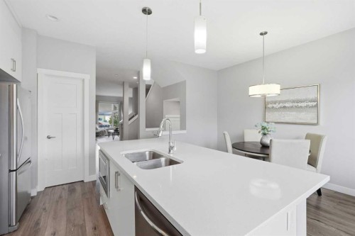 21 Howse Street Ne, Calgary, AB - Indoor Photo Showing Kitchen With Double Sink With Upgraded Kitchen