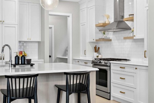 147 Marina Landing Se, Calgary, AB - Indoor Photo Showing Kitchen With Upgraded Kitchen