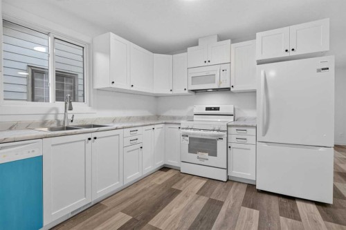 925 Erin Woods Drive Se, Calgary, AB - Indoor Photo Showing Kitchen With Double Sink