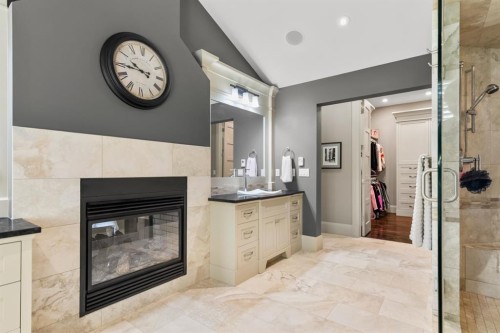 136 Posthill Drive Sw, Calgary, AB - Indoor With Fireplace