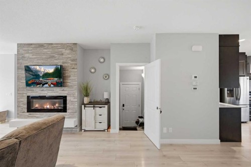 194 Cornerstone Road Ne, Calgary, AB - Indoor With Fireplace