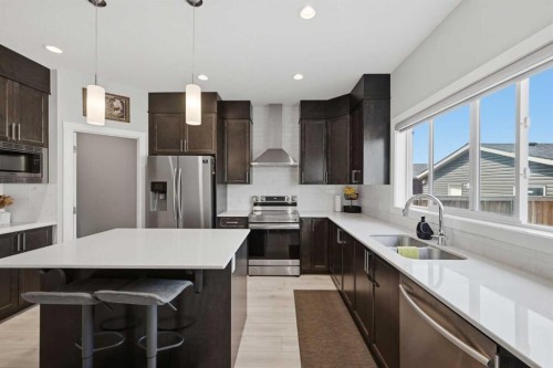 194 Cornerstone Road Ne, Calgary, AB - Indoor Photo Showing Kitchen With Stainless Steel Kitchen With Double Sink With Upgraded Kitchen