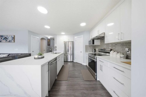 19 Martha'S Meadow Close Ne, Calgary, AB - Indoor Photo Showing Kitchen With Upgraded Kitchen