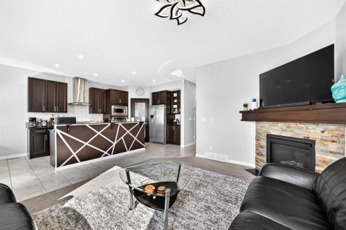8 Skyview Point Terrace Ne, Calgary, AB - Indoor Photo Showing Living Room With Fireplace