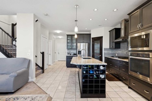 215 Redstone Heights Ne, Calgary, AB - Indoor Photo Showing Kitchen With Stainless Steel Kitchen With Upgraded Kitchen
