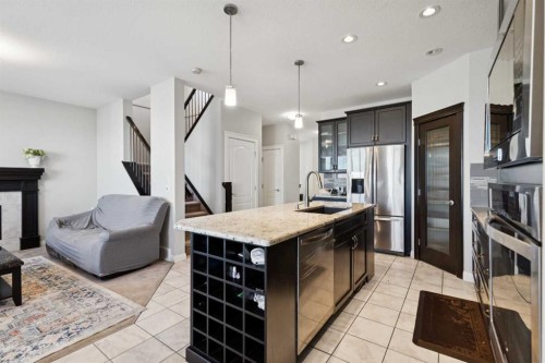 215 Redstone Heights Ne, Calgary, AB - Indoor Photo Showing Kitchen With Stainless Steel Kitchen With Upgraded Kitchen