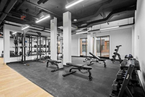 2109-8500 19 Avenue Se, Calgary, AB - Indoor Photo Showing Gym Room