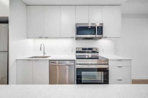 2109-8500 19 Avenue Se, Calgary, AB - Indoor Photo Showing Kitchen With Upgraded Kitchen
