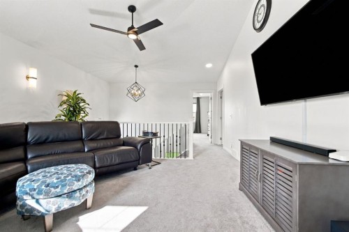 218 Boulder Creek Place, Langdon, AB - Indoor Photo Showing Living Room