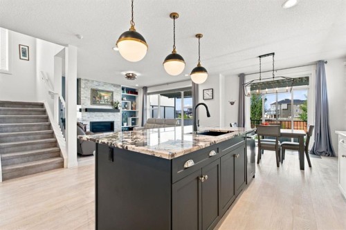 218 Boulder Creek Place, Langdon, AB - Indoor Photo Showing Kitchen With Upgraded Kitchen