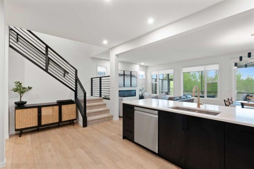 500 Cranbrook Gardens Se, Calgary, AB - Indoor Photo Showing Kitchen With Double Sink