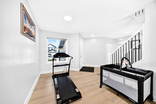 218 Saddlefield Place Ne, Calgary, AB - Indoor Photo Showing Gym Room