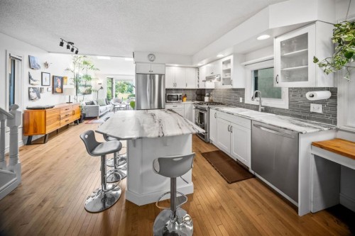 2819 28 Street Sw, Calgary, AB - Indoor Photo Showing Kitchen With Double Sink With Upgraded Kitchen