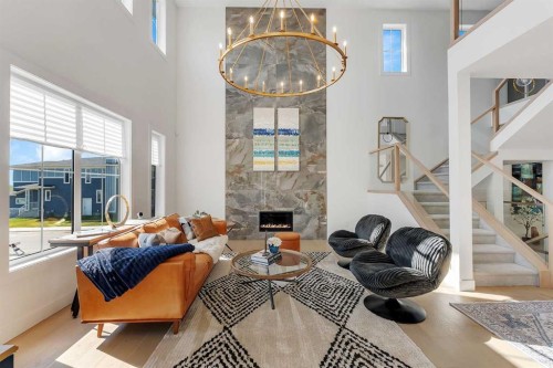 39 North Bridges Glen, Langdon, AB - Indoor With Fireplace