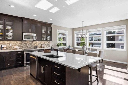 29 Aspen Summit Point Sw, Calgary, AB - Indoor Photo Showing Kitchen With Double Sink With Upgraded Kitchen