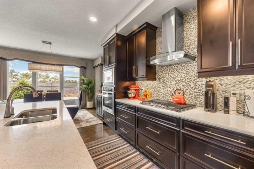183 Aspen Acres Manor Sw, Calgary, AB - Indoor Photo Showing Kitchen With Double Sink With Upgraded Kitchen