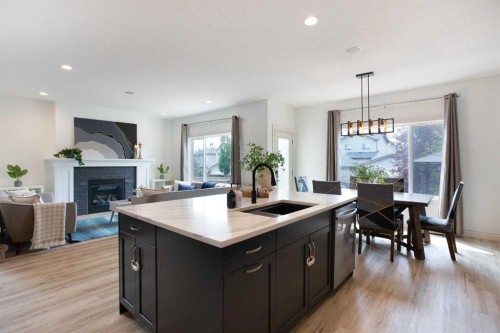 1153 Kingston Crescent Se, Airdrie, AB - Indoor With Fireplace