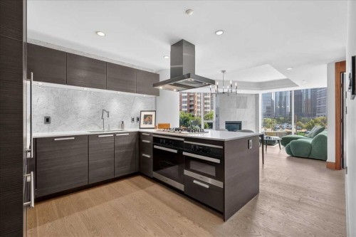 302-738 1 Avenue Sw, Calgary, AB - Indoor Photo Showing Kitchen With Upgraded Kitchen