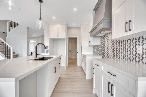 63 Setonvista Grove Se, Calgary, AB - Indoor Photo Showing Kitchen With Upgraded Kitchen